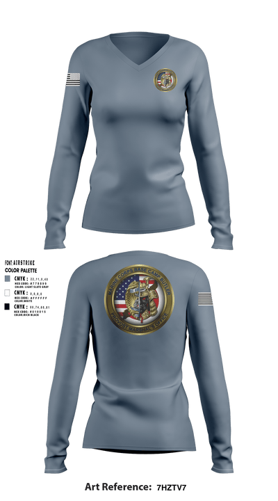 Okinawa Provost Marshals office 46896651 Women's Long Sleeve V-neck Shirt - 6
