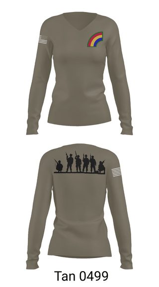Womens Long Sleeve Vneck Shirt, 42ND Infantry Division, Army, Teamtime, Team time, sublimation, custom sports apparel, team uniforms, spirit wear, spiritwear, sports uniforms, custom shirts, team store, custom team store, fundraiser sports, apparel fundraiser