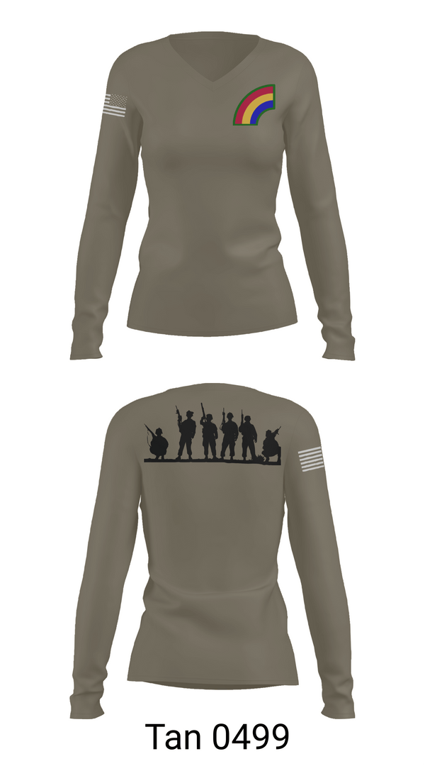 Womens Long Sleeve Vneck Shirt, 42ND Infantry Division, Army, Teamtime, Team time, sublimation, custom sports apparel, team uniforms, spirit wear, spiritwear, sports uniforms, custom shirts, team store, custom team store, fundraiser sports, apparel fundraiser