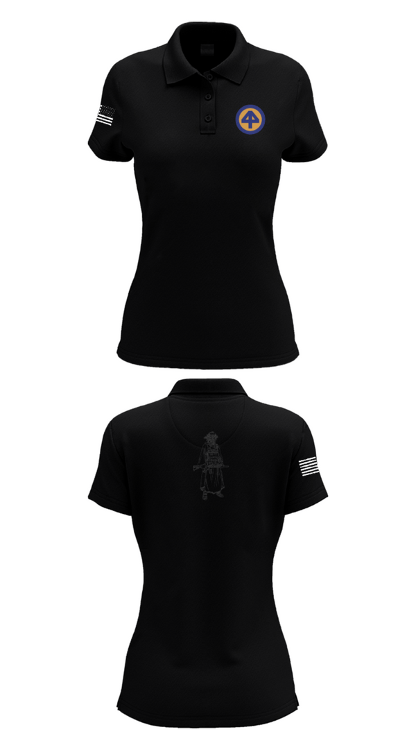 Women's Short Sleeve Performance Polo, A Co 1/1-114th, Army, Teamtime, Team time, sublimation, custom sports apparel, team uniforms, spirit wear, spiritwear, sports uniforms, custom shirts, team store, custom team store, fundraiser sports, apparel fundraiser