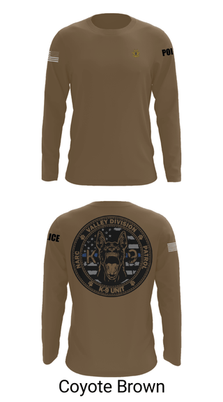 Long Sleeve Performance Shirt, VALLEY K9, , Teamtime, Team time, sublimation, custom sports apparel, team uniforms, spirit wear, spiritwear, sports uniforms, custom shirts, team store, custom team store, fundraiser sports, apparel fundraiser