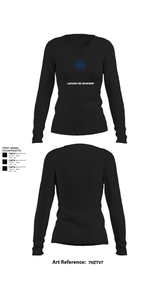 Womens Long Sleeve Vneck Shirt, Lakewood Fire Department, Fire Department, Teamtime, Team time, sublimation, custom sports apparel, team uniforms, spirit wear, spiritwear, sports uniforms, custom shirts, team store, custom team store, fundraiser sports, apparel fundraiser