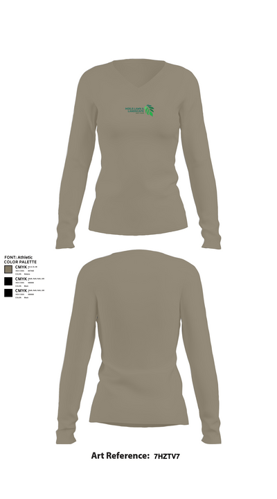 Moils Lawn and landscape 2540388 Women's Long Sleeve V-neck Shirt - 15