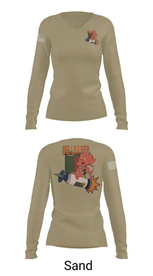 Womens Long Sleeve Vneck Shirt, Hellraiser, , Teamtime, Team time, sublimation, custom sports apparel, team uniforms, spirit wear, spiritwear, sports uniforms, custom shirts, team store, custom team store, fundraiser sports, apparel fundraiser