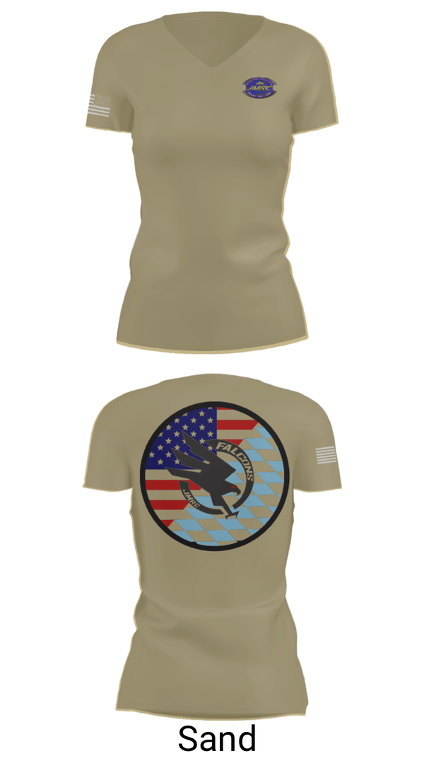 Womens Short Sleeve Vneck Shirt, Falcon Team, JMRC, Army, Teamtime, Team time, sublimation, custom sports apparel, team uniforms, spirit wear, spiritwear, sports uniforms, custom shirts, team store, custom team store, fundraiser sports, apparel fundraiser