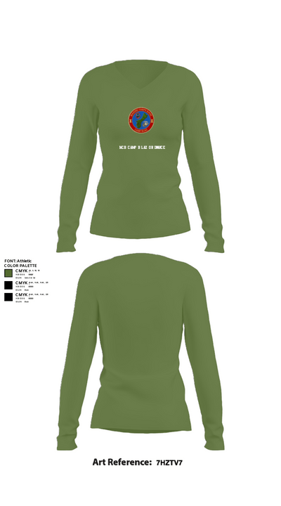 MCB Camp Blaz Ordnance 73476063 Women's Long Sleeve V-neck Shirt - 42