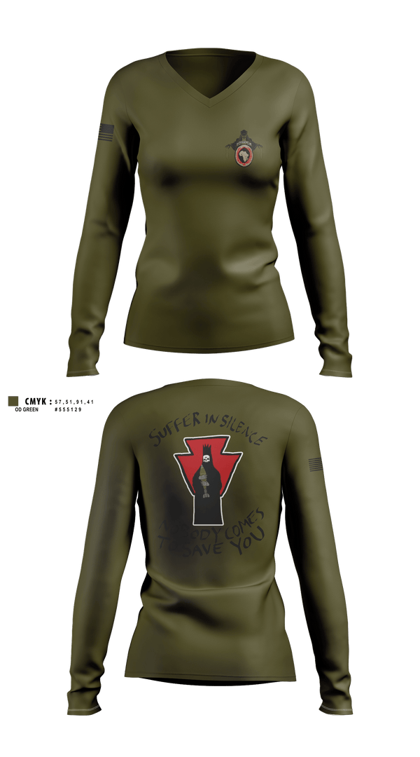 Womens Long Sleeve Vneck Shirt 1, 1-111 MTR renew1-111 SkinWalker renew, National Guard, Teamtime, Team time, sublimation, custom sports apparel, team uniforms, spirit wear, spiritwear, sports uniforms, custom shirts, team store, custom team store, fundraiser sports, apparel fundraiser