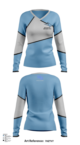 Womens Long Sleeve Vneck Shirt, West Broward High School Cheer, Cheer, Teamtime, Team time, sublimation, custom sports apparel, team uniforms, spirit wear, spiritwear, sports uniforms, custom shirts, team store, custom team store, fundraiser sports, apparel fundraiser