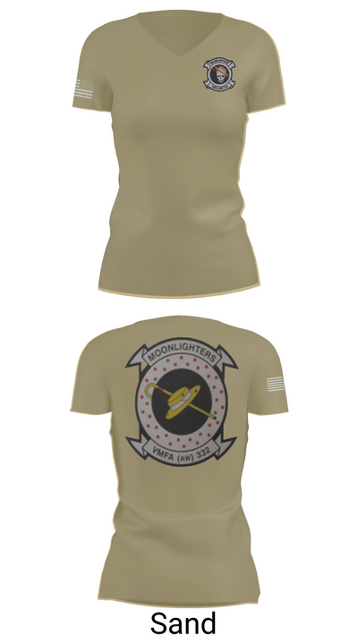 VMFA-332 The Moonlighters 29098342 Women's Short Sleeve V-neck Shirt - 88