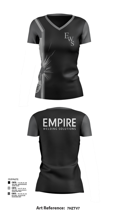 Womens Short Sleeve Vneck Shirt, Empire Welding Solutions, , Teamtime, Team time, sublimation, custom sports apparel, team uniforms, spirit wear, spiritwear, sports uniforms, custom shirts, team store, custom team store, fundraiser sports, apparel fundraiser