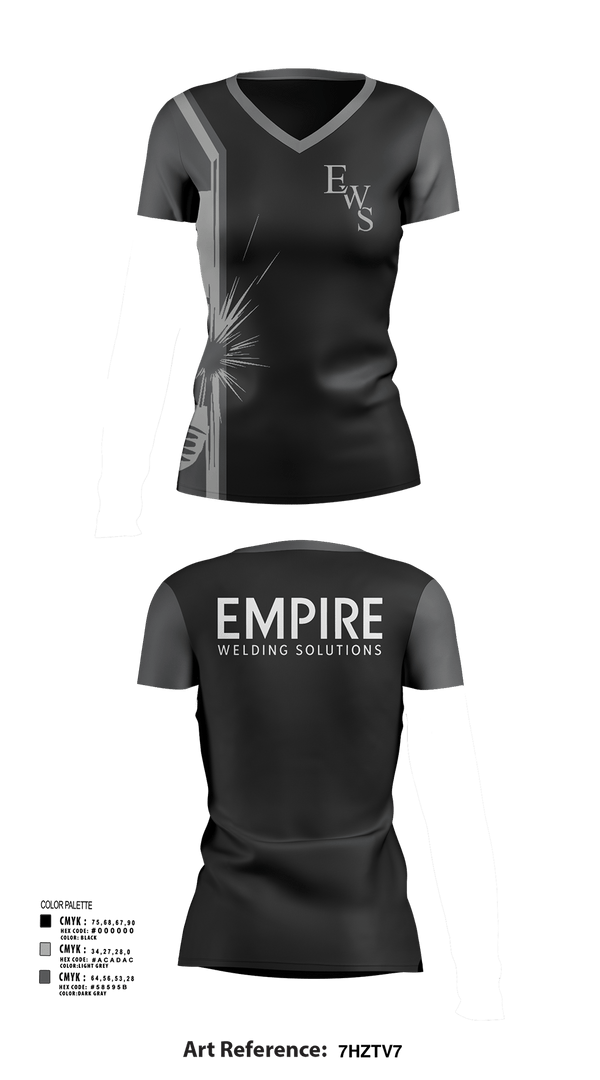 Womens Short Sleeve Vneck Shirt, Empire Welding Solutions, , Teamtime, Team time, sublimation, custom sports apparel, team uniforms, spirit wear, spiritwear, sports uniforms, custom shirts, team store, custom team store, fundraiser sports, apparel fundraiser