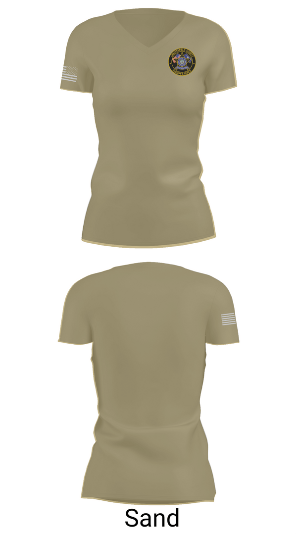 Womens Short Sleeve Vneck Shirt, Chesterfield County Sheriff Office, Police, Teamtime, Team time, sublimation, custom sports apparel, team uniforms, spirit wear, spiritwear, sports uniforms, custom shirts, team store, custom team store, fundraiser sports, apparel fundraiser