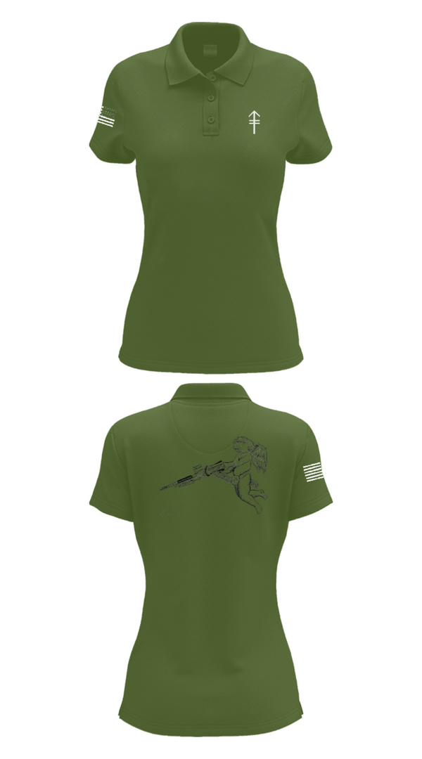 Women's Short Sleeve Performance Polo, 2/2 3rd PLT Weapon SquadE TRP 3RD PLT WEAPONS SQUAD, Army, Teamtime, Team time, sublimation, custom sports apparel, team uniforms, spirit wear, spiritwear, sports uniforms, custom shirts, team store, custom team store, fundraiser sports, apparel fundraiser