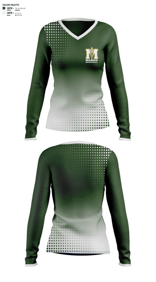 Womens Long Sleeve Vneck Shirt, Mamou High School Basketball, Women's Basketball, Teamtime, Team time, sublimation, custom sports apparel, team uniforms, spirit wear, spiritwear, sports uniforms, custom shirts, team store, custom team store, fundraiser sports, apparel fundraiser