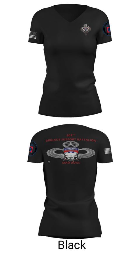 Women's Short Sleeve Vneck Shirt, 307th bsb, Army, Teamtime, Team time, sublimation, custom sports apparel, team uniforms, spirit wear, spiritwear, sports uniforms, custom shirts, team store, custom team store, fundraiser sports, apparel fundraiser