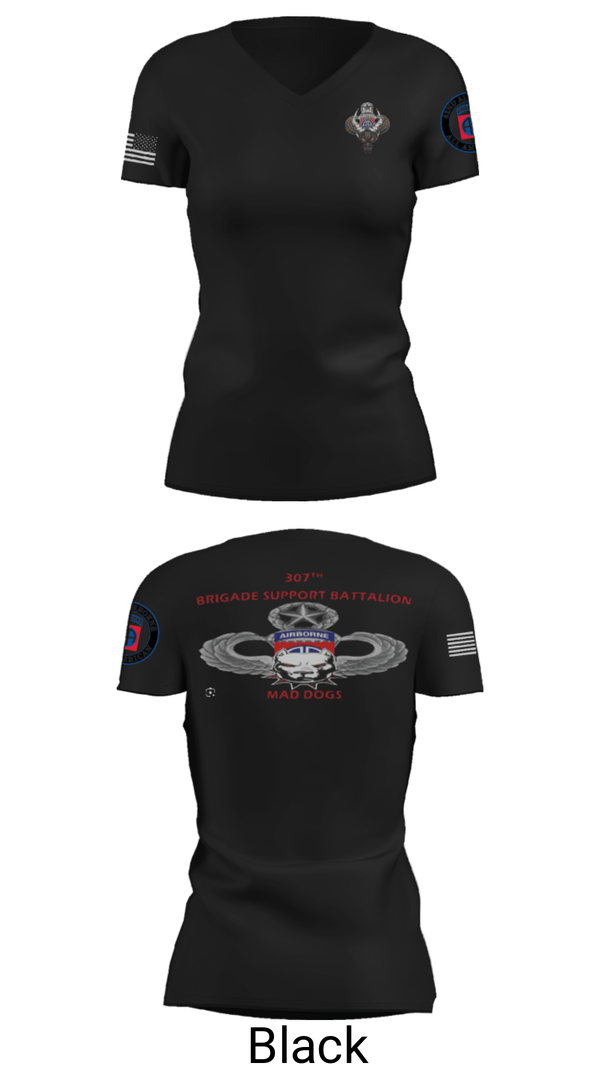 Women's Short Sleeve Vneck Shirt, 307th bsb, Army, Teamtime, Team time, sublimation, custom sports apparel, team uniforms, spirit wear, spiritwear, sports uniforms, custom shirts, team store, custom team store, fundraiser sports, apparel fundraiser