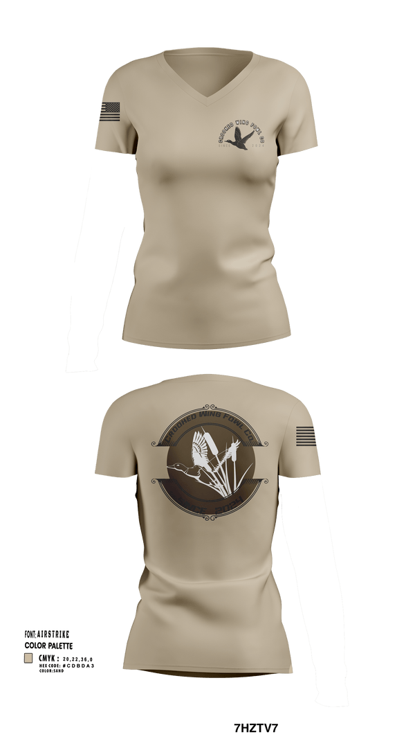 Womens Short Sleeve Vneck Shirt, Crooked Wing Fowl Co., , Teamtime, Team time, sublimation, custom sports apparel, team uniforms, spirit wear, spiritwear, sports uniforms, custom shirts, team store, custom team store, fundraiser sports, apparel fundraiser