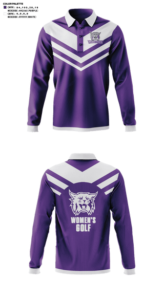 Long Sleeve Performance Polo, Weber State University Golf, Golf, Teamtime, Team time, sublimation, custom sports apparel, team uniforms, spirit wear, spiritwear, sports uniforms, custom shirts, team store, custom team store, fundraiser sports, apparel fundraiser