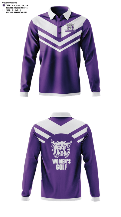 Weber State University Golf 27830291 Long Sleeve Performance Polo - 41
