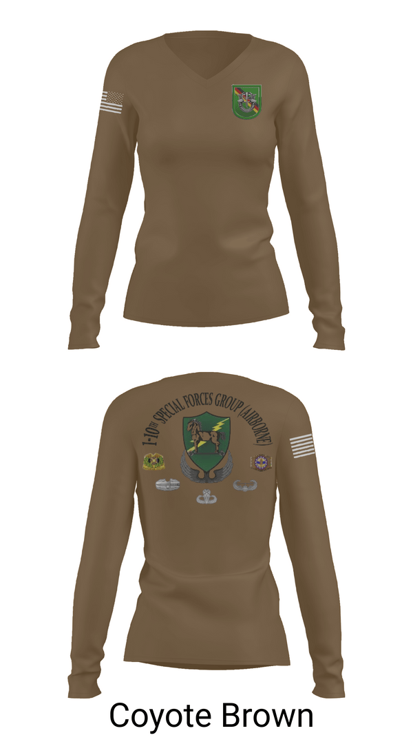 Womens Long Sleeve Vneck Shirt, 1-10 SFG FSC, Army, Teamtime, Team time, sublimation, custom sports apparel, team uniforms, spirit wear, spiritwear, sports uniforms, custom shirts, team store, custom team store, fundraiser sports, apparel fundraiser