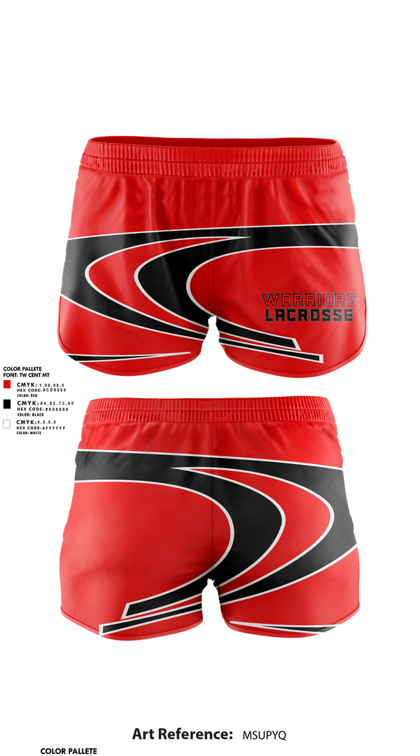 Womens Shorts, Woodland Warriors Lacrosse, Men's Lacrosse, Teamtime, Team time, sublimation, custom sports apparel, team uniforms, spirit wear, spiritwear, sports uniforms, custom shirts, team store, custom team store, fundraiser sports, apparel fundraiser