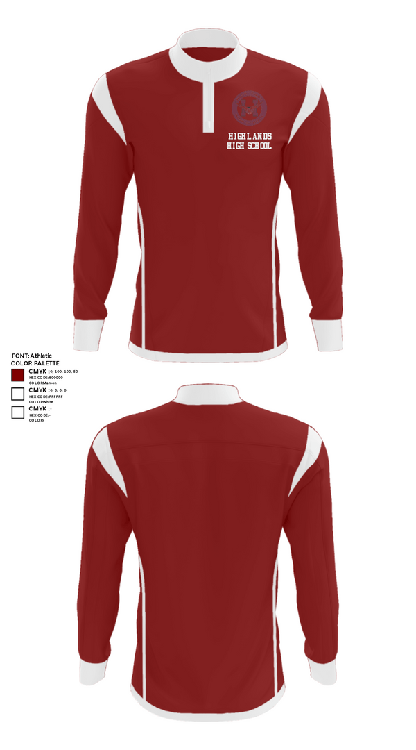 Quarter Zip Jacket, Highlands High School, Spirit Store, Teamtime, Team time, sublimation, custom sports apparel, team uniforms, spirit wear, spiritwear, sports uniforms, custom shirts, team store, custom team store, fundraiser sports, apparel fundraiser