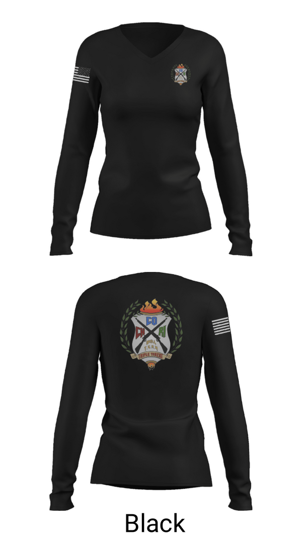 Women's Long Sleeve Vneck Shirt, Triple Threat, Spirit Store, Teamtime, Team time, sublimation, custom sports apparel, team uniforms, spirit wear, spiritwear, sports uniforms, custom shirts, team store, custom team store, fundraiser sports, apparel fundraiser