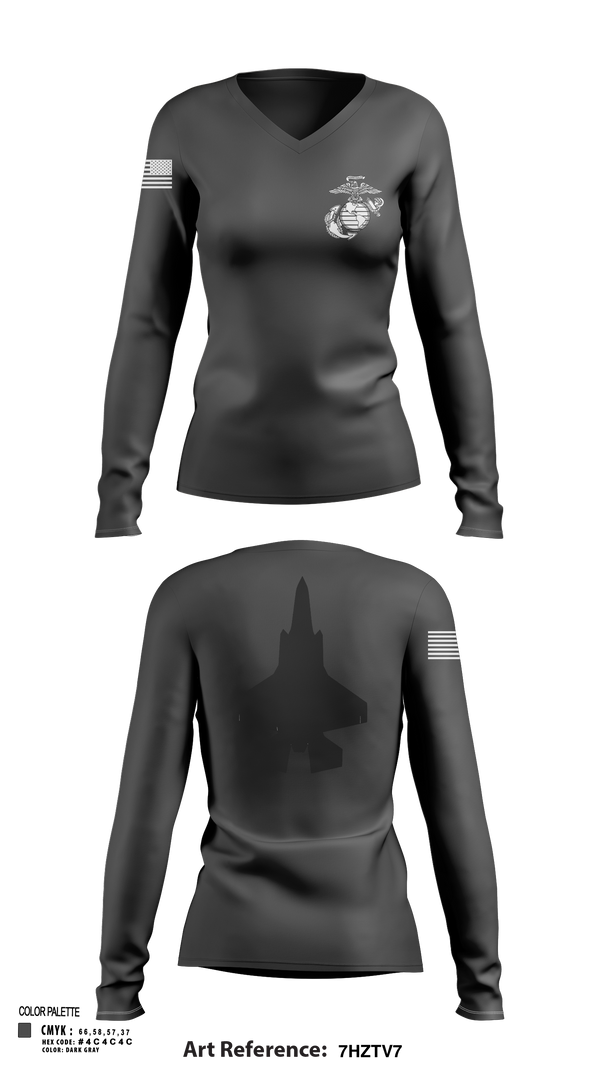 Womens Long Sleeve Vneck Shirt, Mals 12, Marines, Teamtime, Team time, sublimation, custom sports apparel, team uniforms, spirit wear, spiritwear, sports uniforms, custom shirts, team store, custom team store, fundraiser sports, apparel fundraiser