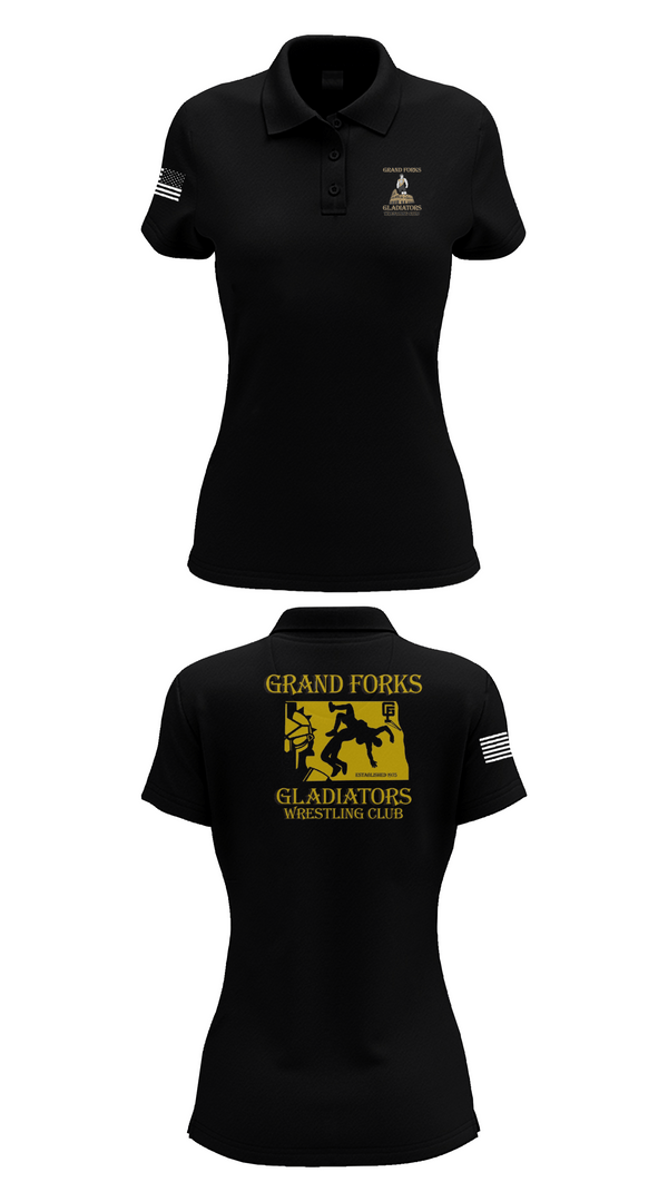 Womens Short Sleeve Performance Polo, Gladiators Wrestling Club, Wrestling, Teamtime, Team time, sublimation, custom sports apparel, team uniforms, spirit wear, spiritwear, sports uniforms, custom shirts, team store, custom team store, fundraiser sports, apparel fundraiser