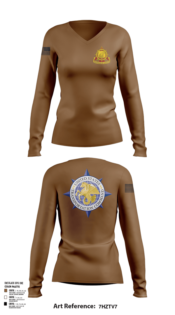 Womens Long Sleeve Vneck Shirt, 773rd transportation company, Army, Teamtime, Team time, sublimation, custom sports apparel, team uniforms, spirit wear, spiritwear, sports uniforms, custom shirts, team store, custom team store, fundraiser sports, apparel fundraiser