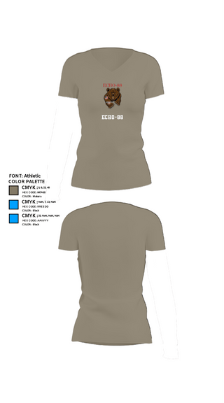 Womens Short Sleeve Vneck Shirt, ECHO-88, , Teamtime, Team time, sublimation, custom sports apparel, team uniforms, spirit wear, spiritwear, sports uniforms, custom shirts, team store, custom team store, fundraiser sports, apparel fundraiser