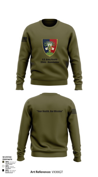 Crew Neck Sweatshirt, U.S. Army Health Clinic - Baumholder, Army, Teamtime, Team time, sublimation, custom sports apparel, team uniforms, spirit wear, spiritwear, sports uniforms, custom shirts, team store, custom team store, fundraiser sports, apparel fundraiser