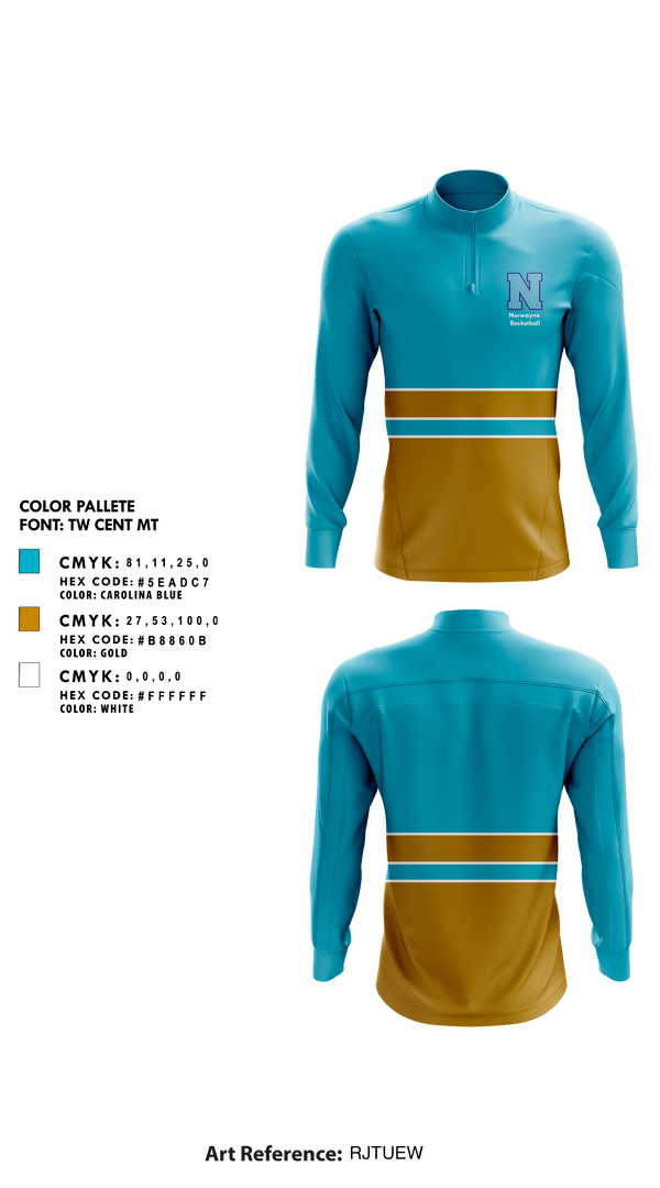 Quarter Zip Jacket, Norwayne Middle School Basketball, Men's Basketball, Teamtime, Team time, sublimation, custom sports apparel, team uniforms, spirit wear, spiritwear, sports uniforms, custom shirts, team store, custom team store, fundraiser sports, apparel fundraiser