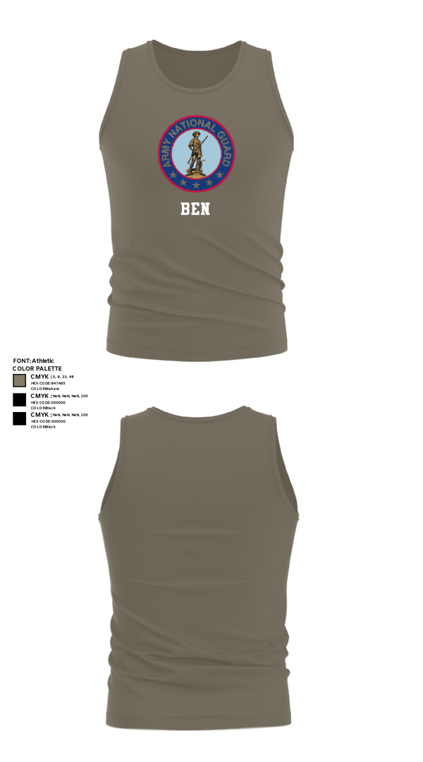 Tank Top, Ben, National Guard, Teamtime, Team time, sublimation, custom sports apparel, team uniforms, spirit wear, spiritwear, sports uniforms, custom shirts, team store, custom team store, fundraiser sports, apparel fundraiser