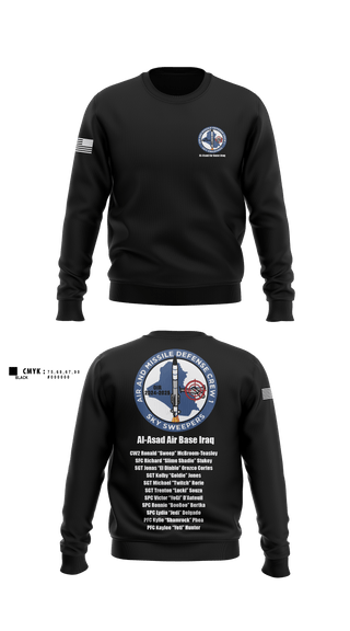 Crew Neck Sweatshirt, Bravo Battery, 4th Battalion, 3rd Air Defense Artillery Regiment, Army, Teamtime, Team time, sublimation, custom sports apparel, team uniforms, spirit wear, spiritwear, sports uniforms, custom shirts, team store, custom team store, fundraiser sports, apparel fundraiser