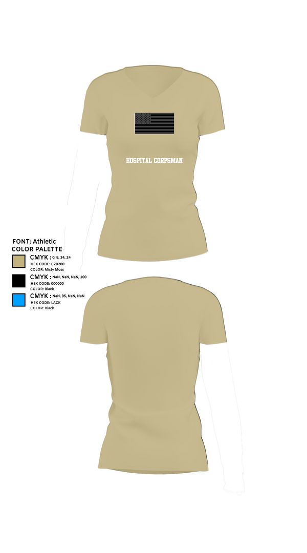 Womens Short Sleeve Vneck Shirt, Hospital Corpsman, , Teamtime, Team time, sublimation, custom sports apparel, team uniforms, spirit wear, spiritwear, sports uniforms, custom shirts, team store, custom team store, fundraiser sports, apparel fundraiser