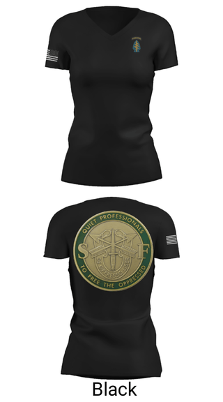 Women's Short Sleeve Vneck Shirt, Echo 20th SFG, National Guard, Teamtime, Team time, sublimation, custom sports apparel, team uniforms, spirit wear, spiritwear, sports uniforms, custom shirts, team store, custom team store, fundraiser sports, apparel fundraiser