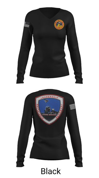 Womens Long Sleeve Vneck Shirt 1, Lancaster County Young Marines, Marines, Teamtime, Team time, sublimation, custom sports apparel, team uniforms, spirit wear, spiritwear, sports uniforms, custom shirts, team store, custom team store, fundraiser sports, apparel fundraiser