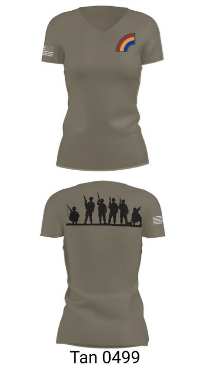 42ND Infantry Division 74550068 Women's Short Sleeve V-neck Shirt - 68