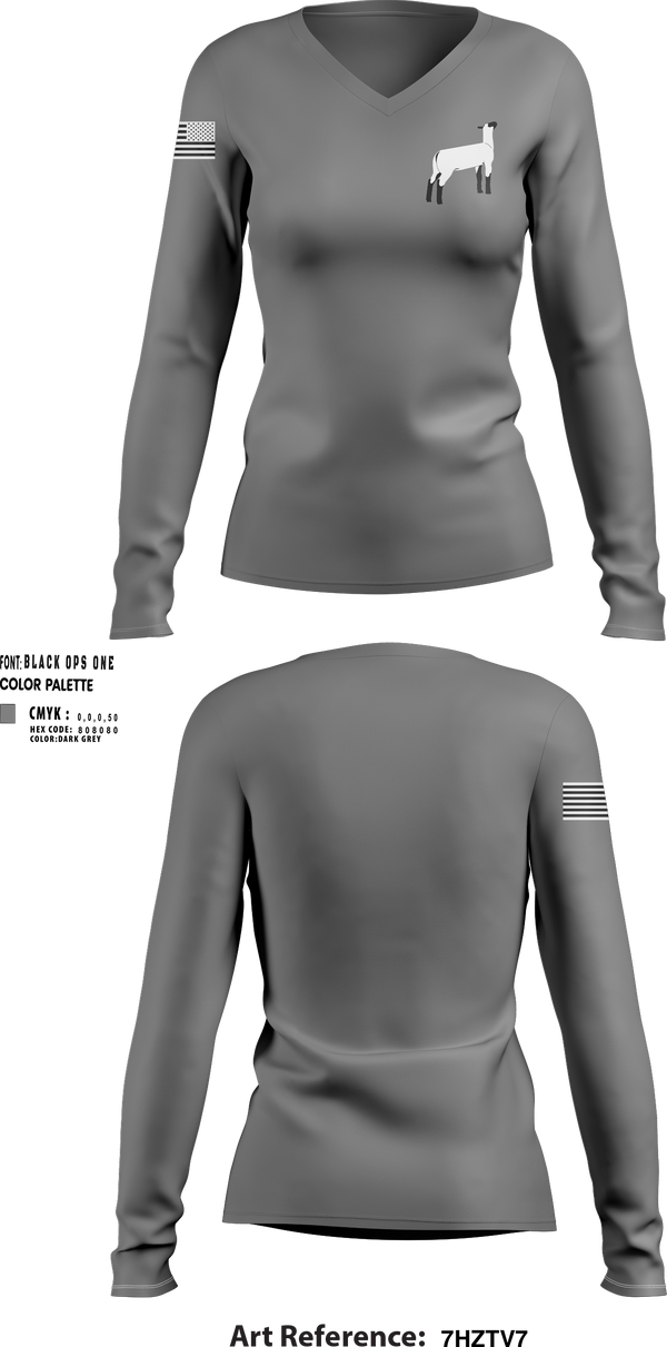 Womens Long Sleeve Vneck Shirt, Hover Show Lambs, , Teamtime, Team time, sublimation, custom sports apparel, team uniforms, spirit wear, spiritwear, sports uniforms, custom shirts, team store, custom team store, fundraiser sports, apparel fundraiser