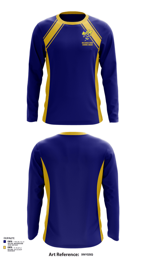 Long Sleeve Performance Shirt, Hillsdale High School Cheer, Cheer, Teamtime, Team time, sublimation, custom sports apparel, team uniforms, spirit wear, spiritwear, sports uniforms, custom shirts, team store, custom team store, fundraiser sports, apparel fundraiser