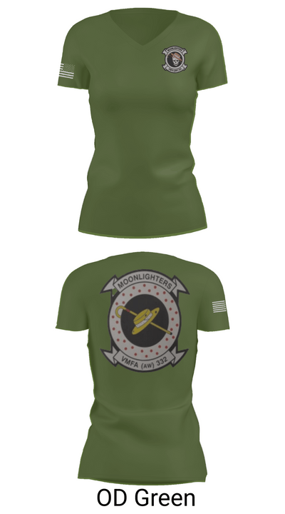 VMFA-332 The Moonlighters 29098342 Women's Short Sleeve V-neck Shirt - 48