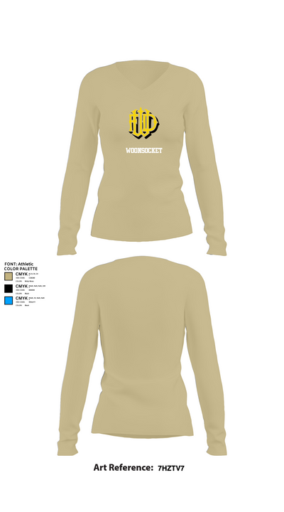 Woonsocket 46977147 Women's Long Sleeve V-neck Shirt - 82