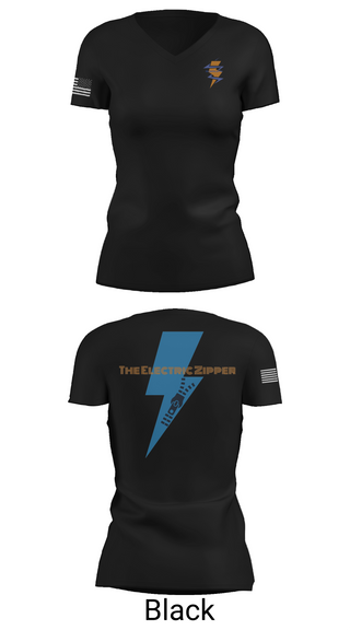 Womens Short Sleeve Vneck Shirt, The Electric Zipper, , Teamtime, Team time, sublimation, custom sports apparel, team uniforms, spirit wear, spiritwear, sports uniforms, custom shirts, team store, custom team store, fundraiser sports, apparel fundraiser