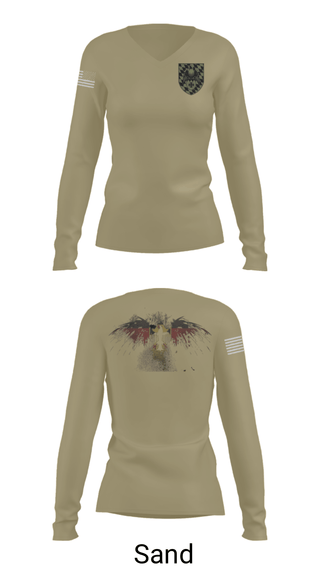 Women's Long Sleeve Vneck Shirt, 3./HSchRgt1, Army, Teamtime, Team time, sublimation, custom sports apparel, team uniforms, spirit wear, spiritwear, sports uniforms, custom shirts, team store, custom team store, fundraiser sports, apparel fundraiser