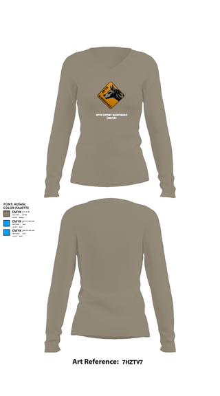Womens Long Sleeve Vneck Shirt, 317th support maintenance company, Army, Teamtime, Team time, sublimation, custom sports apparel, team uniforms, spirit wear, spiritwear, sports uniforms, custom shirts, team store, custom team store, fundraiser sports, apparel fundraiser