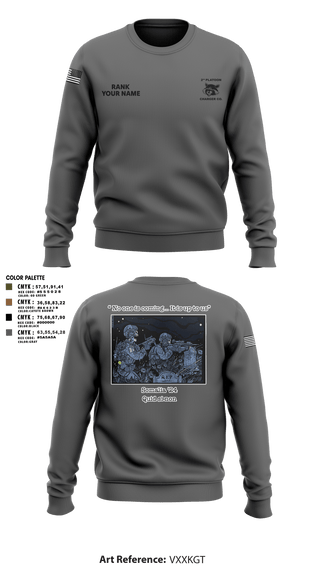 Crew Neck Sweatshirt, Charger Co. / 2-112th Infantry Battalion, National Guard, Teamtime, Team time, sublimation, custom sports apparel, team uniforms, spirit wear, spiritwear, sports uniforms, custom shirts, team store, custom team store, fundraiser sports, apparel fundraiser