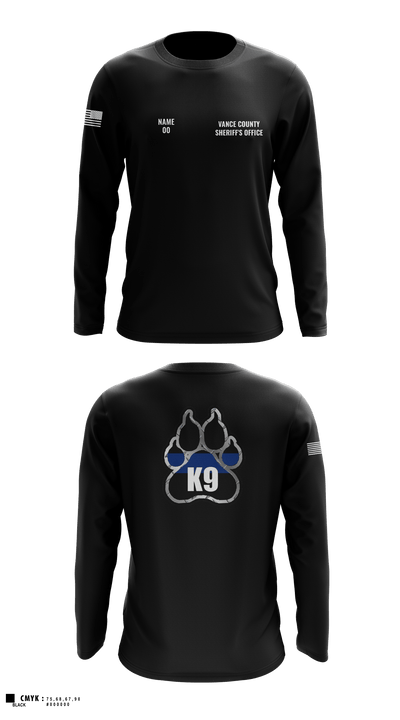 Vance County Sheriff's Office  K9 Unit 48237740 Long Sleeve Performance Shirt - 10