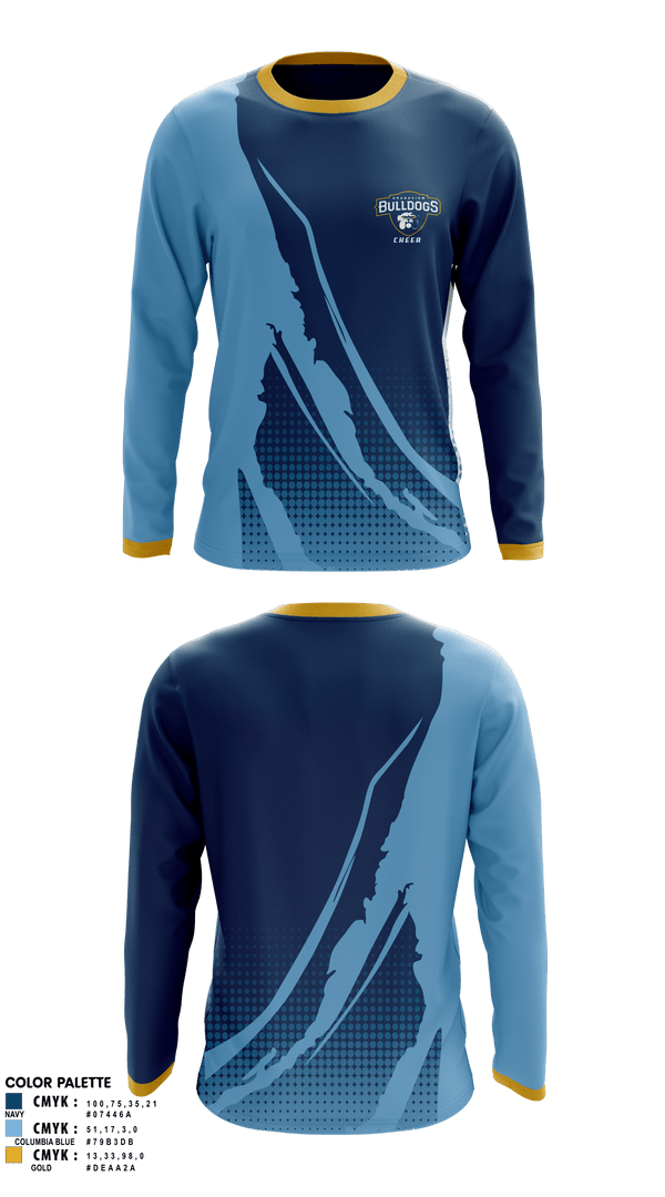 Long Sleeve Performance Shirt, Grandview Middle School Cheer, Cheer, Teamtime, Team time, sublimation, custom sports apparel, team uniforms, spirit wear, spiritwear, sports uniforms, custom shirts, team store, custom team store, fundraiser sports, apparel fundraiser