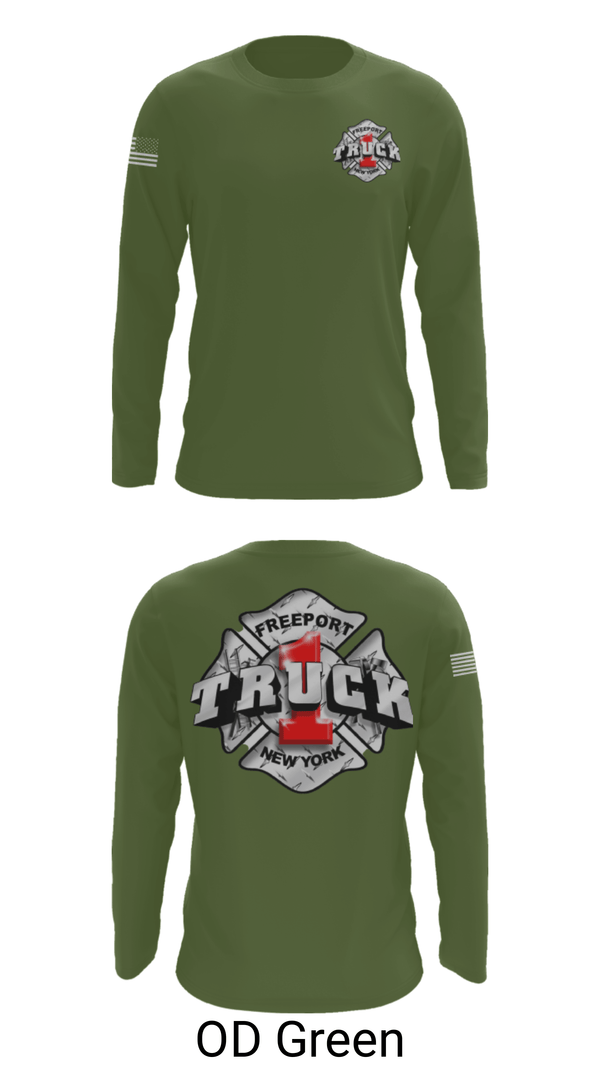 Long Sleeve Performance Shirt, Truck 1, Fire Department, Teamtime, Team time, sublimation, custom sports apparel, team uniforms, spirit wear, spiritwear, sports uniforms, custom shirts, team store, custom team store, fundraiser sports, apparel fundraiser